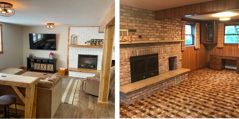 Basement Remodeling Service before and after