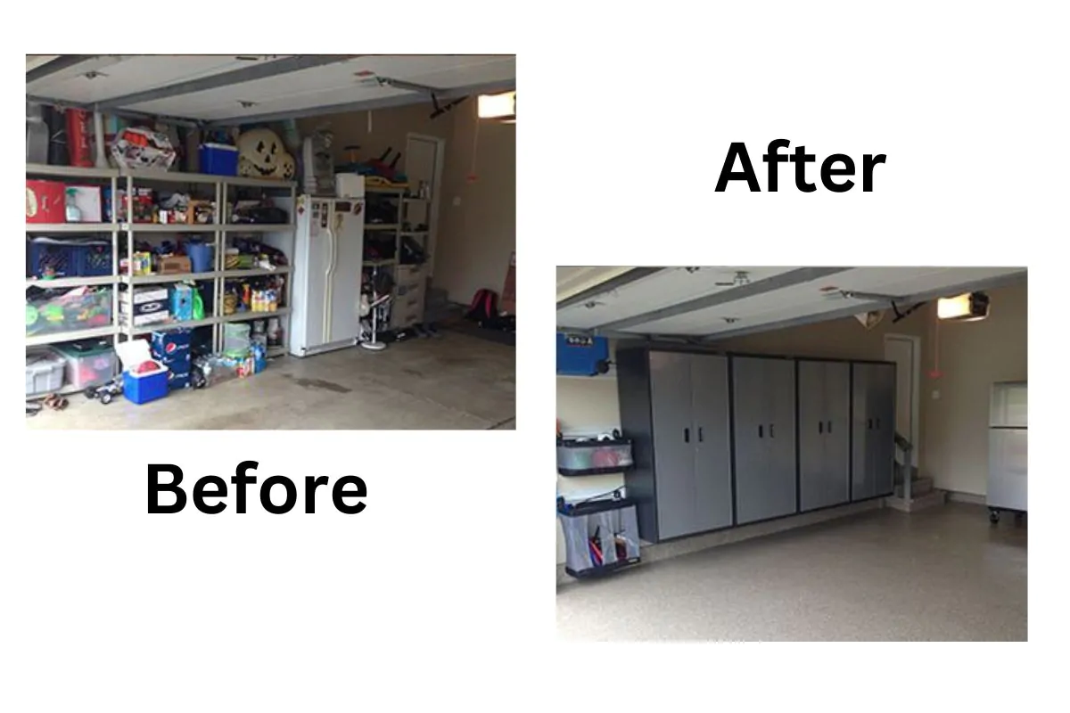 before and after garage makeover