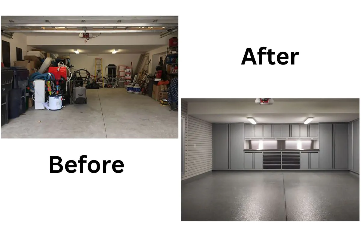 before and after garage remodeled