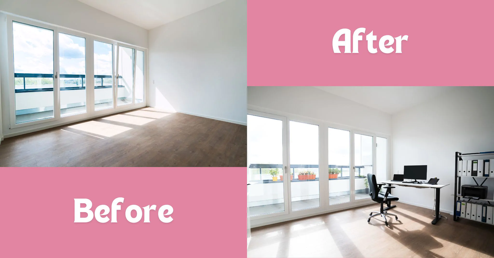 Office Room Before and After Remodeling