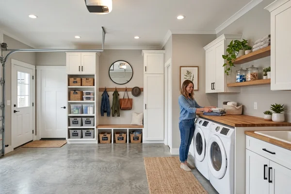 Modern upgrade and home remodeling project idea- laundry room conversion. 
